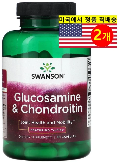 Swanson 글루코사민 500mg 콘드로이틴 400mg glucosamine Chondroitin, 2개, 90정 - 쿠팡