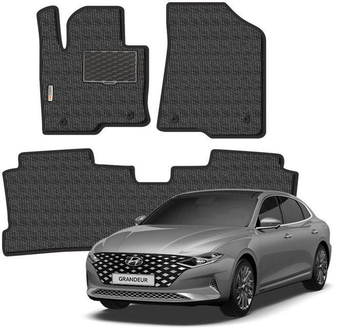 본투로드 매쉬 코일매트 카매트 전차종 1+2열, 블랙, 더뉴그랜져/19년11월~22년11월/HF106