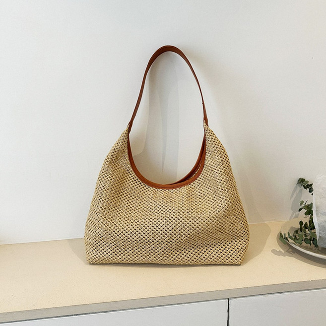 오로라로 라탄백 여름가방 바캉스 네트백 뜨개 여성 핸드백 비치 왕골 나들이