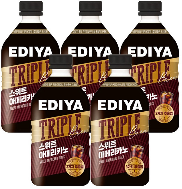 이디야 스위트아메리카노 커피 음료 / 트리플 블랙커피, 500ml, 5개