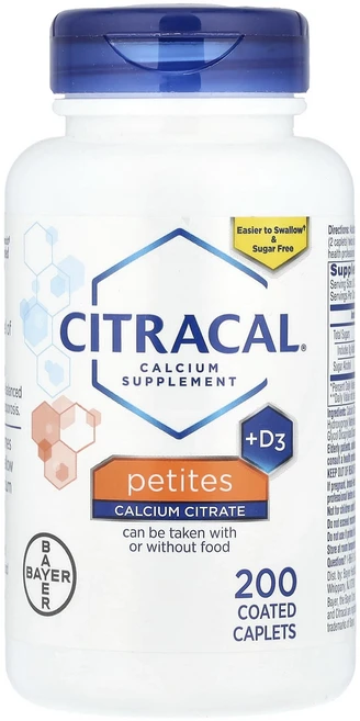 Citracal 바이엘 칼슘 시트르산염 포뮬러 + D3 작은 알약 200 코팅 태블릿, Citracal바이엘칼슘시트르산염포뮬러D3작은알약200, 1개 - 쿠팡