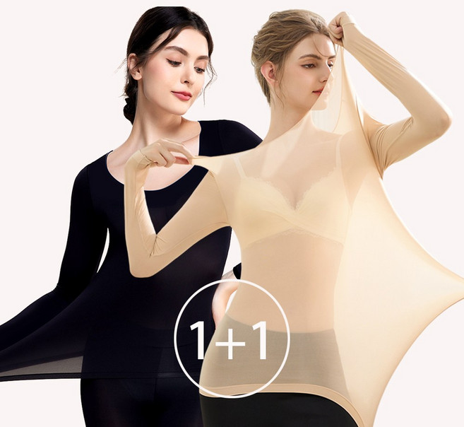 Nuransro 여성 고탄력초박형 몸매를 가꾸어 날씬해지다 발열내의 2p