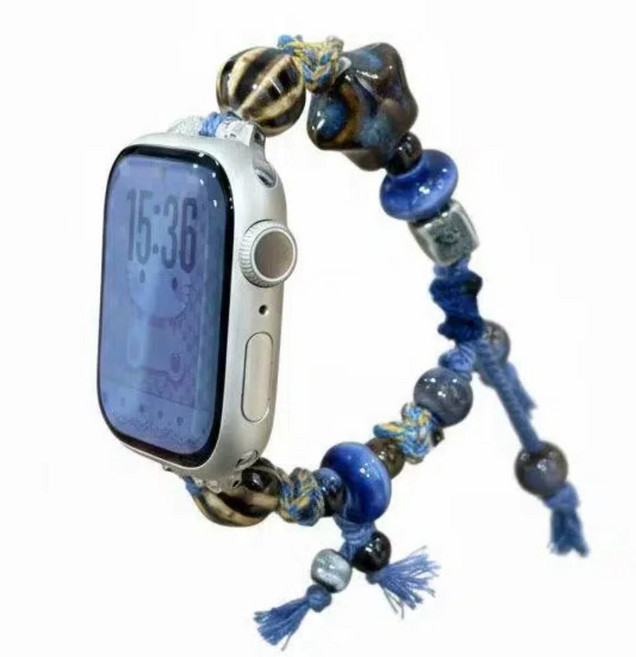 BuGeum 애플워치 호환 팔찌형 밴드 스트랩, 1개, 파란색