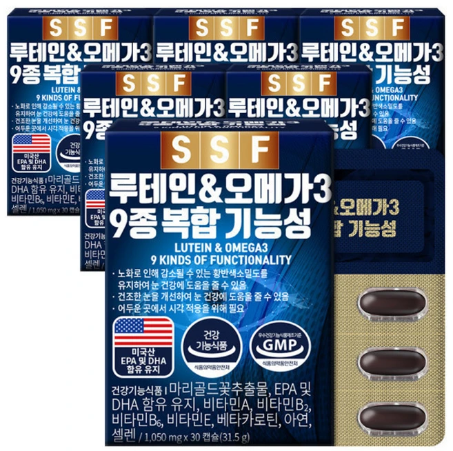 루테인 오메가3 6개월분 눈건강 개선 9종복합기능성, 30정 - 쿠팡