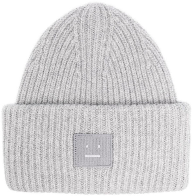 아크네 스튜디오 로고 아플리케 울 비니