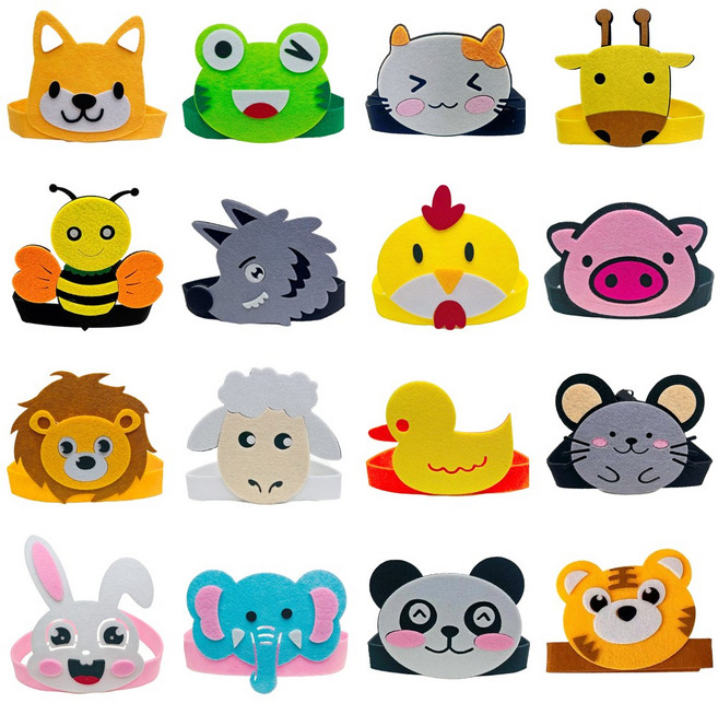 동물 가면 연극 구연동화 역할극 소품, 동물가면머리띠-개구리