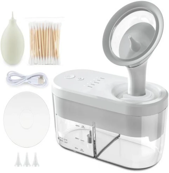 성인 전기 귀 세정기 키트 귀지 왁스 제거 관개 시스템 안전 세척기, 1. White, 1개 - 쿠팡