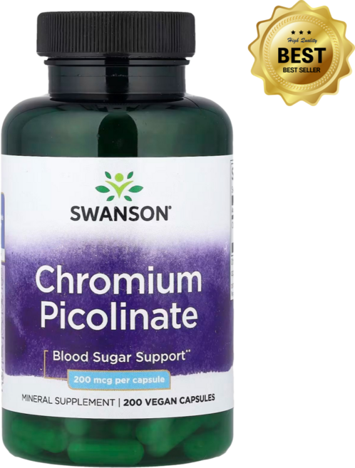 스완슨 크로뮴 크롬 피콜리네이트 200mcg 200캡슐 피콜린산 Chromium, 120g, 1개, 200정