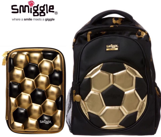 스미글 [사은품 증정]골드 풋볼 학생용 가방 +엠보 하드탑 필통 2종 세트 호주정품