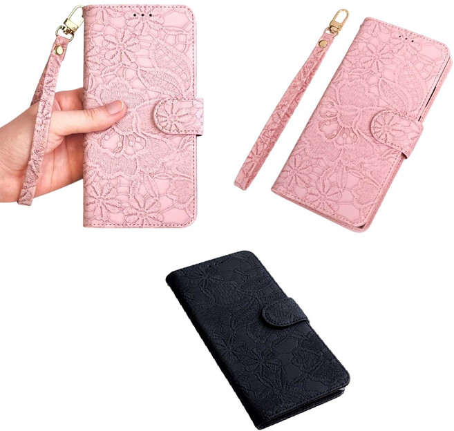 갤럭시 S25엣지 Edge 케이스 SM-S937N 가죽가죽 비비드넬 (슬림핏 자석) 꽃 불박 패턴 무늬 카드 지폐 수납 지갑 (스트랩 줄 포함)