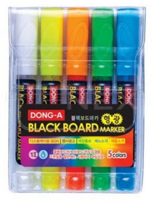 동아)형광블랙보드마카, 1개, 5색세트/DN2702400