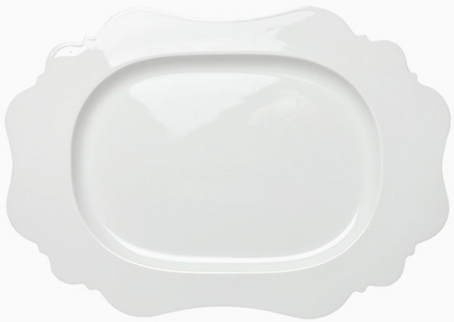 [트리니체] REICHENBACH 독일 라이헨바흐 테이스트 도자기 플랫 오벌 접시, 1개, 화이트