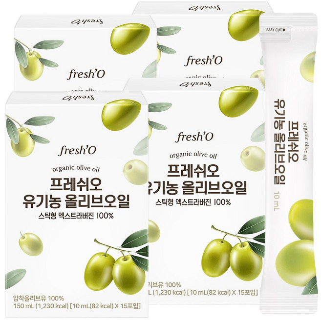 프레쉬오 유기농 엑스트라버전 올리브오일 스틱 100% 스페인, 10ml, 60개