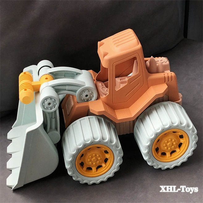 北歐丹麥兒童沙灘玩具套裝，玩沙鏟子工具，戲水挖沙挖土車，加厚耐摔, 麥稈推土車, 1個