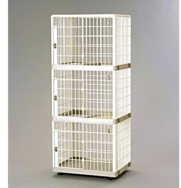 우노구나 아이리스 플라스틱 고양이 3단장 PLACAGE 663 냥이케이지, 1개, 기타