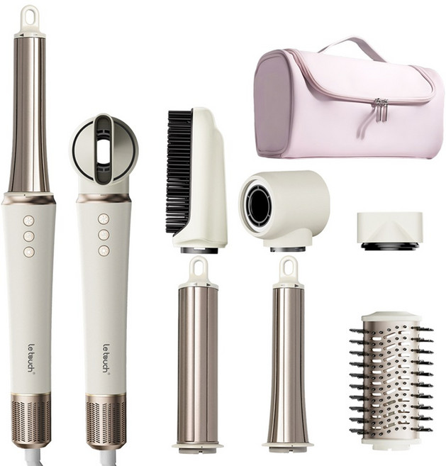 레터치 6in1 에어매직 에어브러쉬 멀티 스타일링 BLDC모터 헤어 스타일러 6억음이온 드라이기 자동 컬링 고회전, 헤어스타일러+수납가방, .ZYC892-B