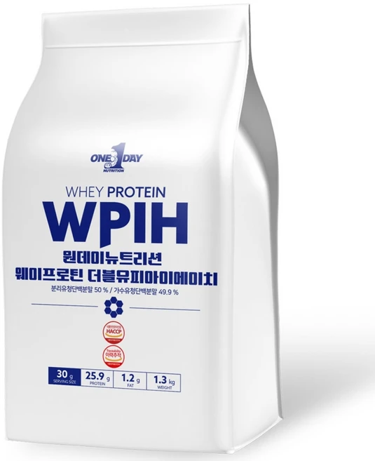 원데이뉴트리션 WPIH 웨이프로틴 단백질 포대유청, 1.3kg, 1개 - 쿠팡