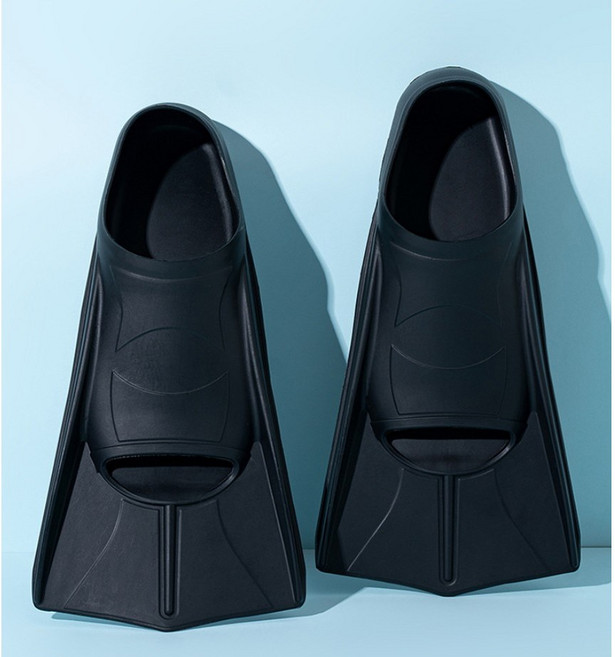 오션킷 오리발 숏핀 프리다이빙 스노쿨링 수영 실내 수영장, 블랙