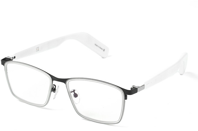 SPEC 스펙 울트라 라이트 1.0 스마트 블루투스 안경 뿔테, 블루라이트 차단 렌즈, 화이트