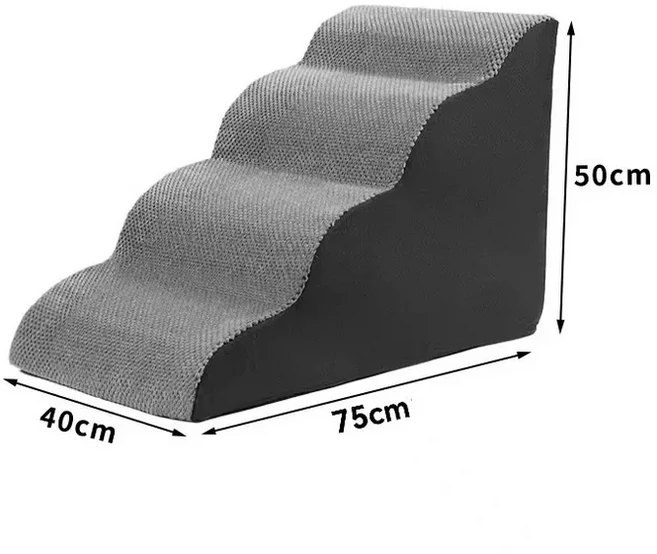 높은 침대용 곡선형 계단 램프 고양이를 위한 등반을 애완동물 미끄럼 방지 균형, 04 GRAY-407550c