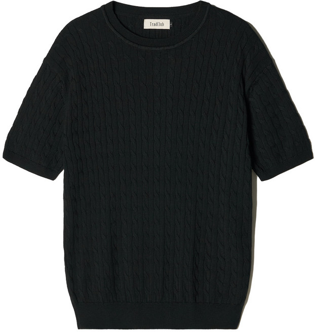 트래드클럽 남자 케이블 라운드 사계절 여름 반팔 니트 티셔츠 (7컬러 M~5XL)