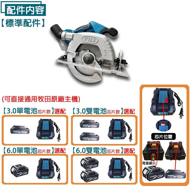 ASAHI SC007 集塵式圓鋸機 鋰電7吋手持多功能切割機, 1個, SC007+芯片款6.0單電池