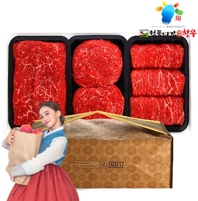청품다감 한우선물세트 무항생제 1등급 국거리 불고기 산적 각500g, 1개