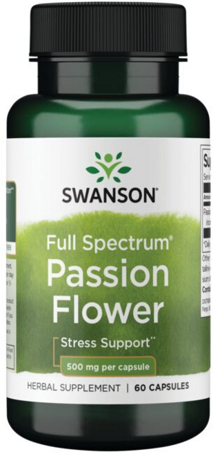 스완슨 풀 스펙트럼 패션 플라워 500mg 캡슐, 1개, 60정