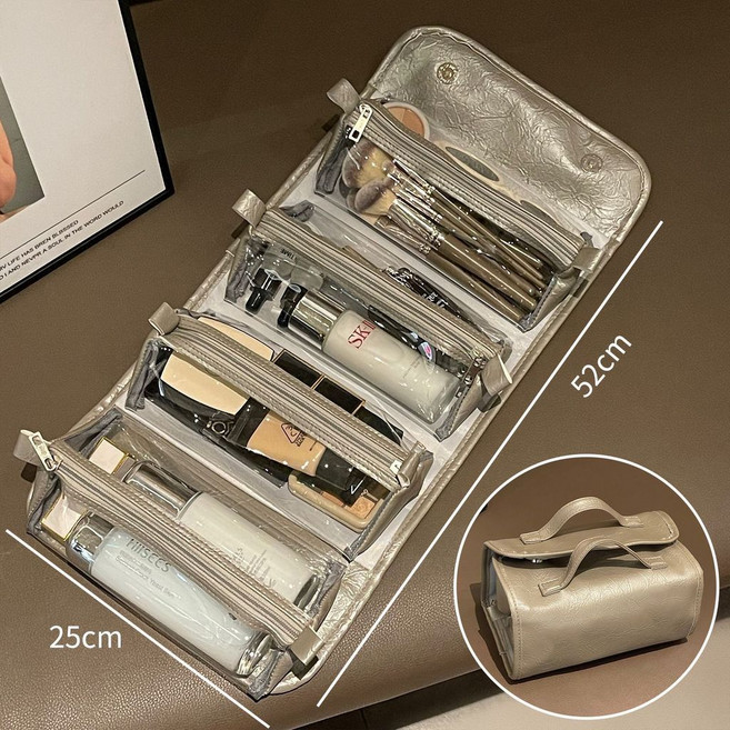 便攜化妝包 四合一可拆分懸掛化妝包 奶油化妝洗漱收納包