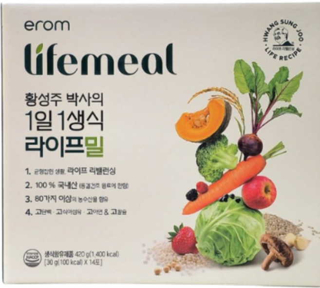 [이롬] 황성주 박사의 1일 1생식 뉴밀 플러스, 840g, 1개