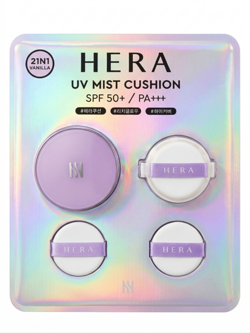 헤라 UV 미스트 15gx2 [본품+리필+퍼프] 쿠션 파운데이션 15g, 21N1바닐라, 1개