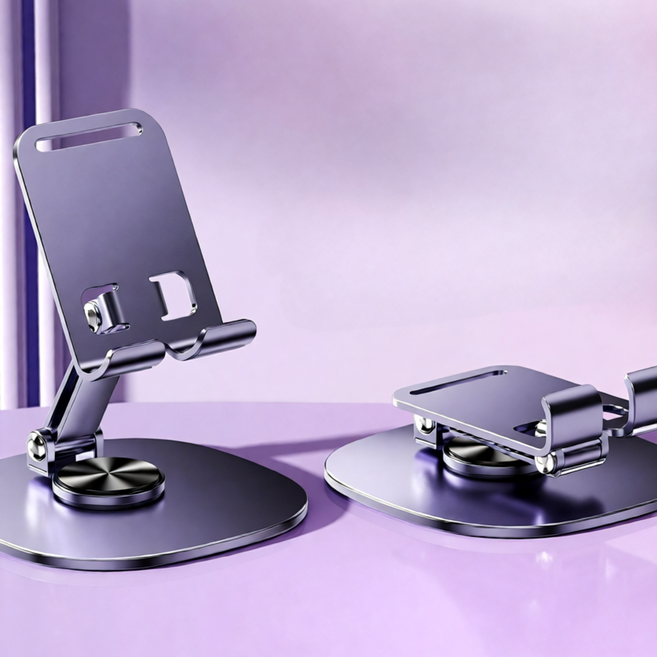 메벨리 폴딩 스텐드 4.0 360도 회전 접이식 휴대용 휴대폰 거치대, 1개, 퍼플 그레이, FOLDSTAND 4.0 PRO