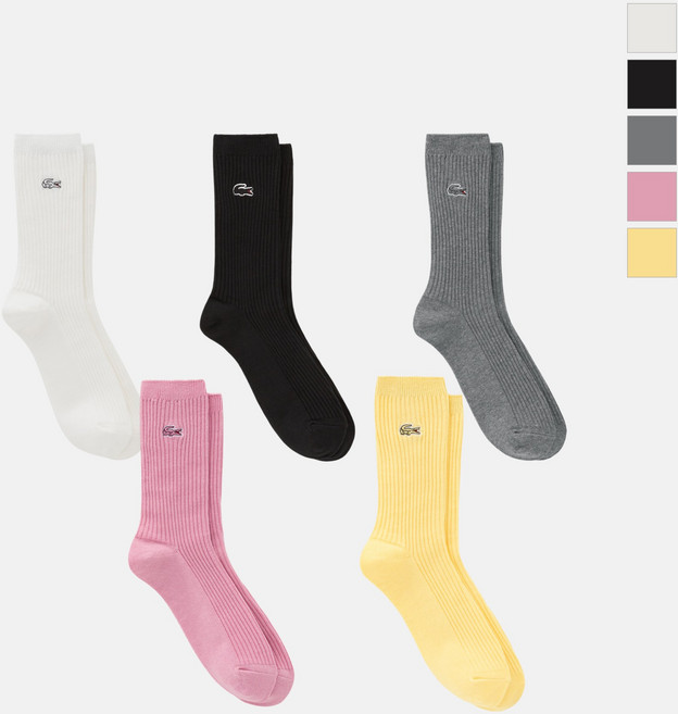 [라코스테 공식] 여성 립조직 미들 삭스 RA012E-56G 5종 택1