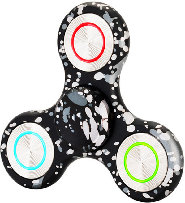 鋁合金手指陀螺 不鏽鋼三元魔幻減壓旋轉玩具, 泄密者夜光版石英彩配手電筒,配拉鍊皮包 原裝軸承 拆解工具, 1個
