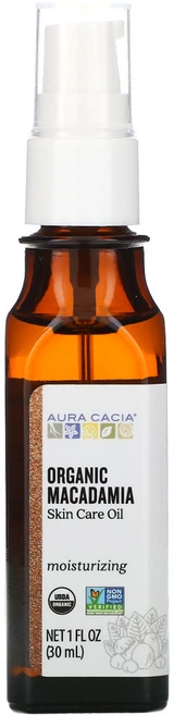 Aura Cacia 퓨어 에센셜 오일 유기농 천연 스킨케어 마카다미아 오일 30ml(1 fl oz) 2팩, 30ml, 1개 - 쿠팡