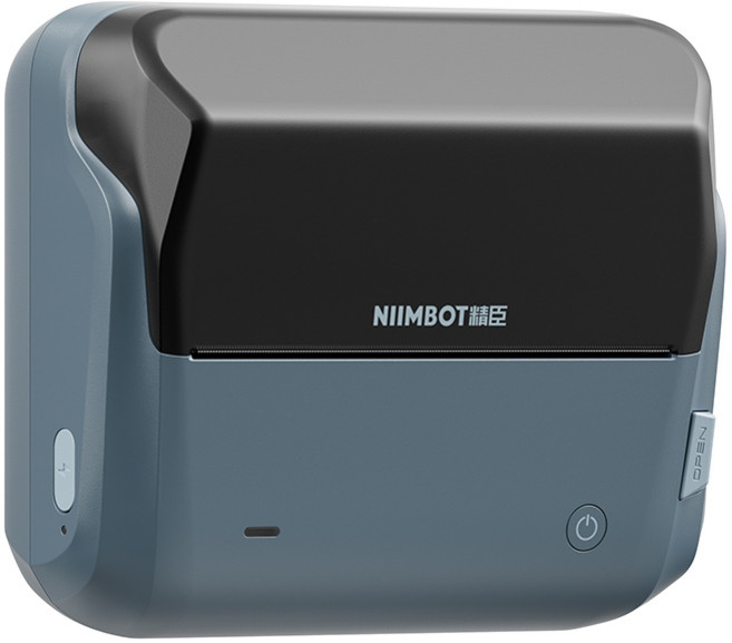 NIIMBOT 精臣 B4 熱感應標籤機 大寬幅 標籤機, 1個, B4湖藍灰(不含紙)【可印110mm寬】, B4湖藍灰