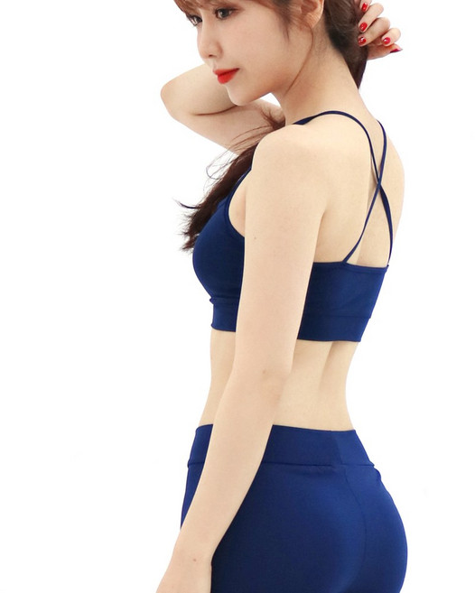 [또온나] 땀을 빠르게 흡수 배출 기능성 스포츠 탑브라 엑스자끈 탈부착 가능 패드 S0916