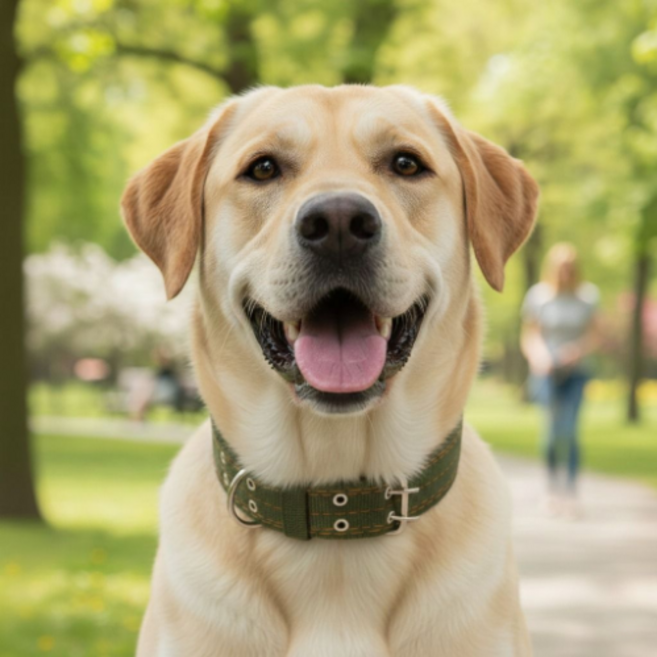 쿠할 대형견 중형견 산책 벨트 목줄, 1개, 카키색