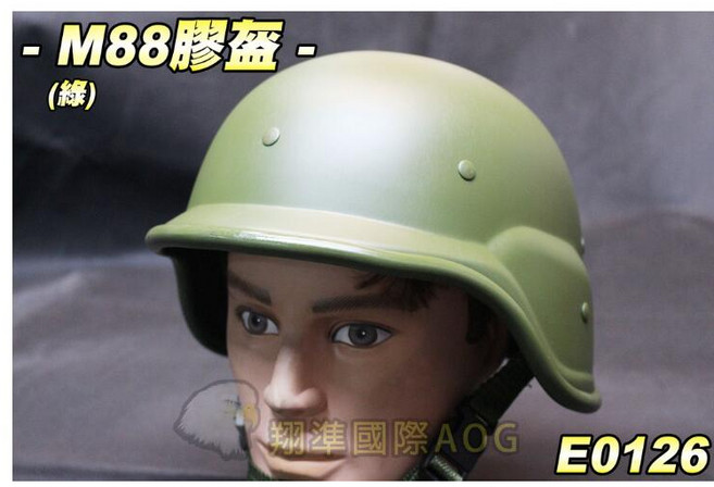 翔準 M88塑膠盔 綠色 頭盔, 1個