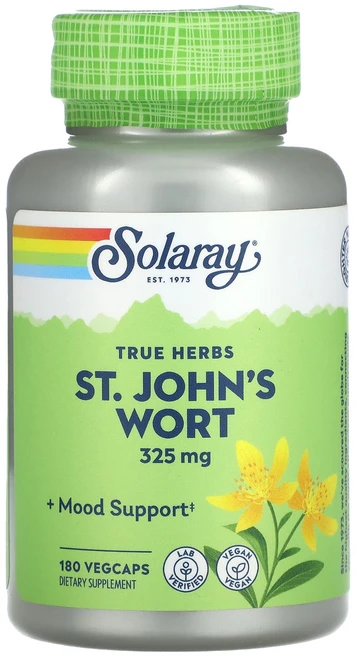Solaray True Herbs 세인트존스워트 325mg 베지 캡슐 180정, SolarayTrueHerbs세인트존스워트325mg베지, 1개 - 쿠팡