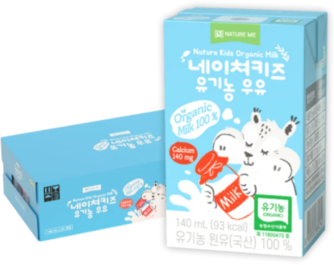 네이쳐키즈 유기농 우유, 24개, 140ml - 쿠팡