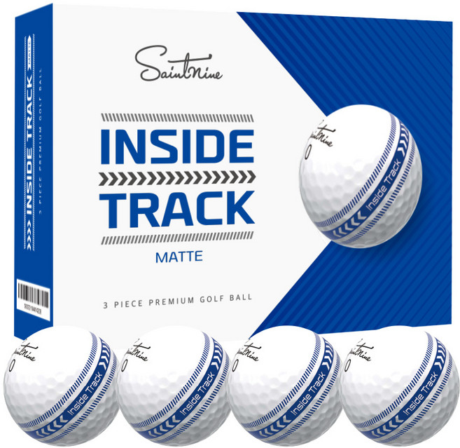 세인트나인 인사이드 트랙 매트 3피스 골프공 1다즌 12알, 화이트 블루라인, 4개, 12개입