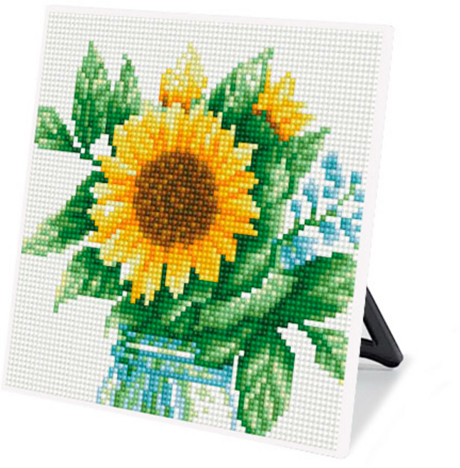 보석십자수 캐릭터 십자수 큐트 액자 그림 비즈 세트 스탠드형 20x20, DS76_(소)해바라기글라스, 1개