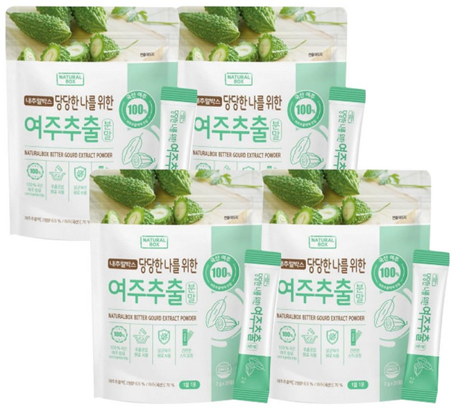국산 여주 분말, 4개, 20개입, 2g