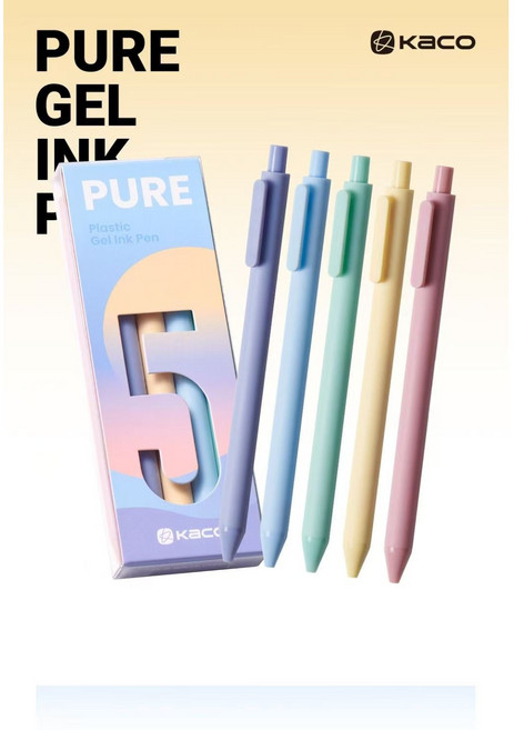 KACO 번지지 않는 퀵 드라이 젤펜 5색 볼펜 0.5MM, 1개, 5색볼펜