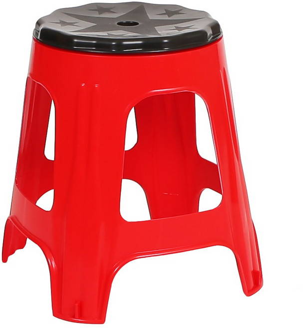 지오리빙 플라스틱 의자 사각 회전 간이 야외 포장마차 편의점, 회전의자(레드)