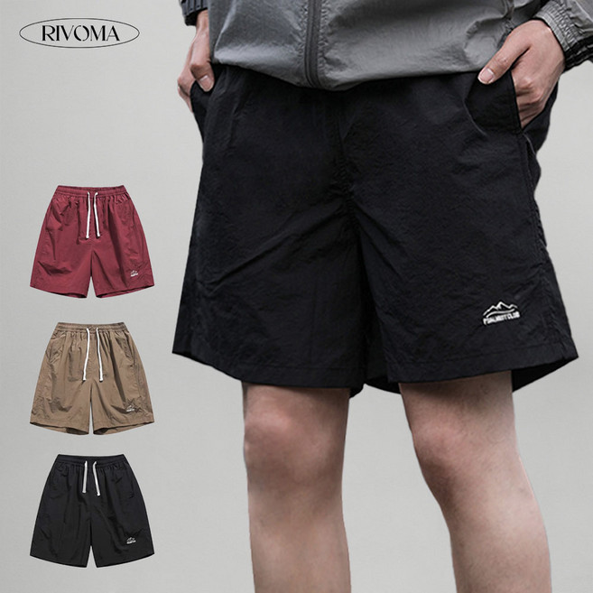 리보마 남녀공용 바스락 여름 반바지 허리밴딩 물놀이