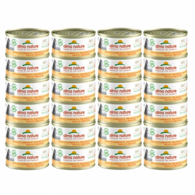 알모네이쳐 고양이 주식캔, 참치+새우, 24개