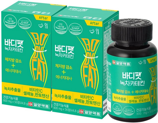 일양약품 바디팻 녹차 카테킨, 2개, 56정