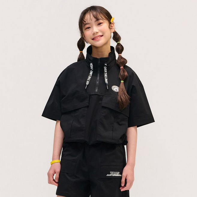 [오션스카이] [3color]여아 스트레치 반지퍼 반팔 아노락 T-shirt